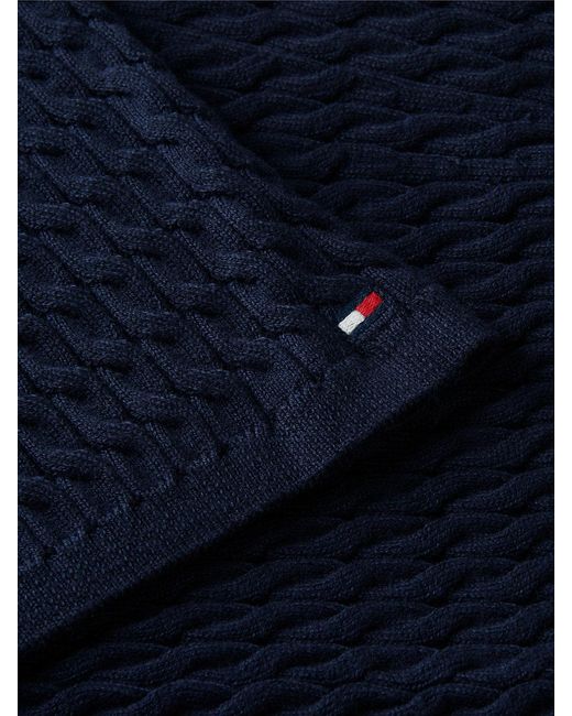 Tommy Hilfiger Blue Cable Knit Relaxed A-Line Midi Skirt