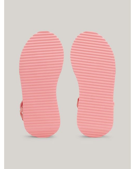 Tommy Hilfiger Pink Cleat Flatform Badge Sandals