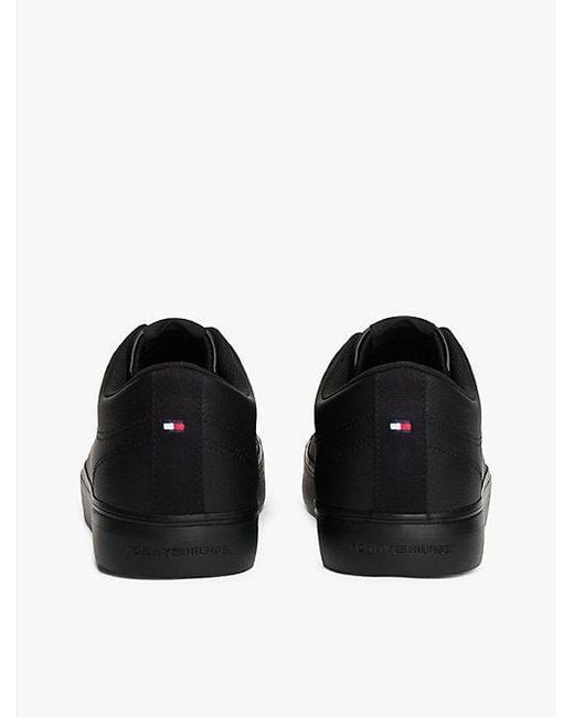 Tommy Hilfiger Logo-Sneaker Mit Leder in Black für Herren