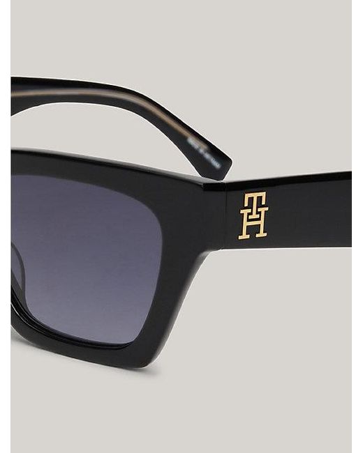 Tommy Hilfiger Cat-eye-zonnebril Met Rechthoekige Glazen in het Black