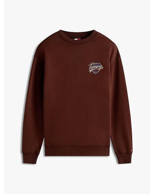 Sudadera Amplia De Felpa Con Logo Gráfico Tommy Hilfiger de color Brown