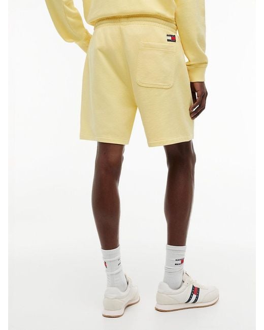 Tommy Hilfiger Yellow Classic Tonal Logo Embroidery Sweat Shorts for men