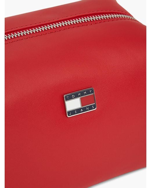 Tommy Hilfiger Red Logo Boxy Crossbody Camera Bag
