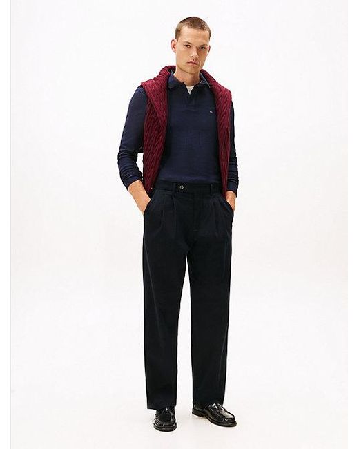 Tommy Hilfiger Poloshirt Met Lange Mouwen En Visgraat in het Blue voor heren
