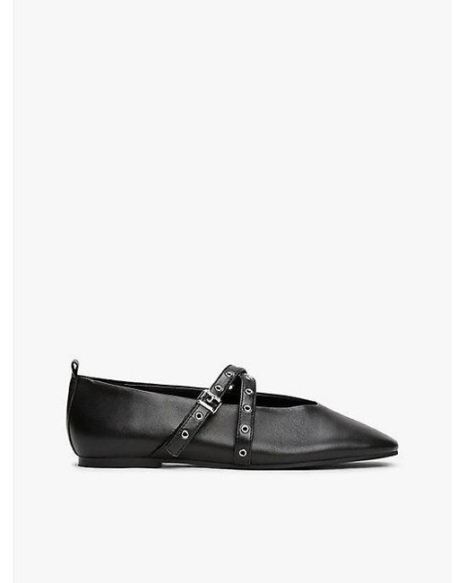 Tommy Hilfiger White Mary Jane Aus Leder Mit Überkreuztem Riemen