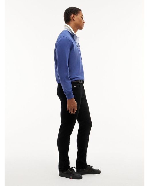 Tommy Hilfiger Black Austin Slim Tapered Jeans for men