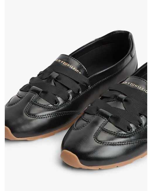 Tommy Hilfiger White Th Monogram Leather Ballet Trainers
