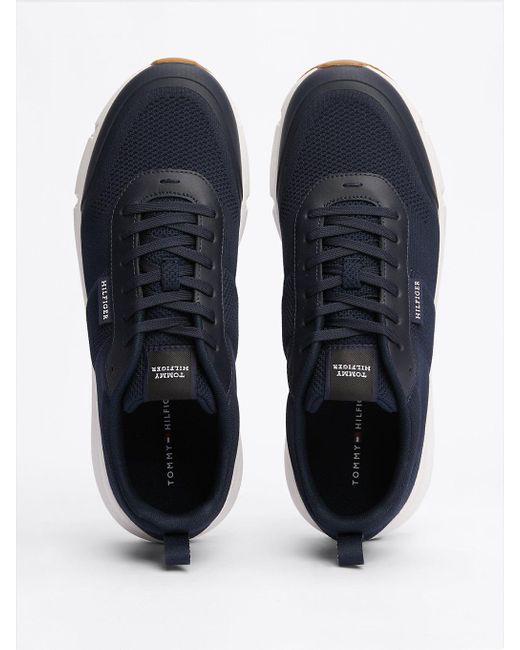 Tommy Hilfiger Blue Knit Cleat Runner Trainers for men