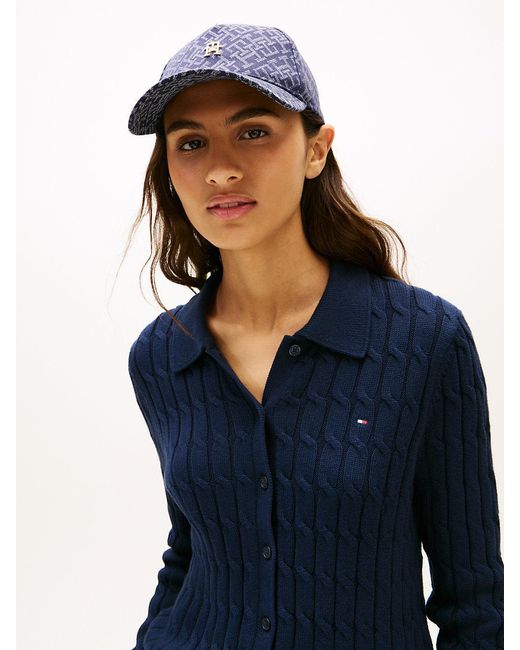 Tommy Hilfiger Blue Th Monogram Jacquard Baseball Cap