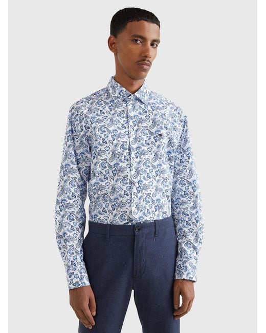 Tommy Hilfiger Regular Fit Hemd mit Paisley-Print in Blau für Herren | Lyst  DE