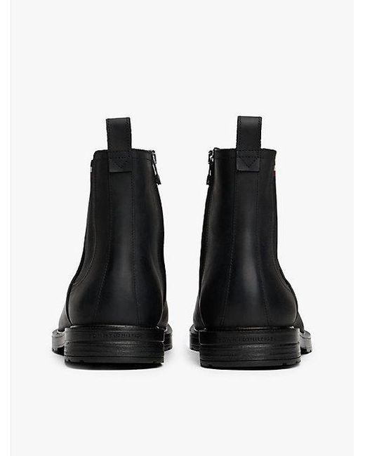 Tommy Hilfiger Chelsea Boot Met Profielzool En Rits in het Black voor heren