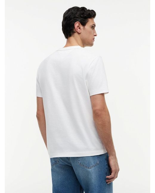 Tommy Hilfiger White Flag Embroidery V-neck T-shirt for men