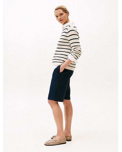 Tommy Hilfiger Multicolor Tailored Slim Fit Shorts Aus Leinenmix