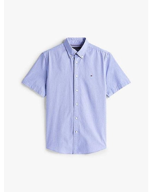 Tommy Hilfiger Th Flex Poplin Overhemd Met Pied-De-Poule-Ruit in het Blue voor heren