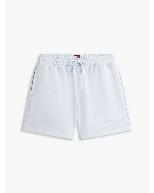 Tommy Hilfiger Blue Classic Tonal Logo Embroidery Sweat Shorts for men