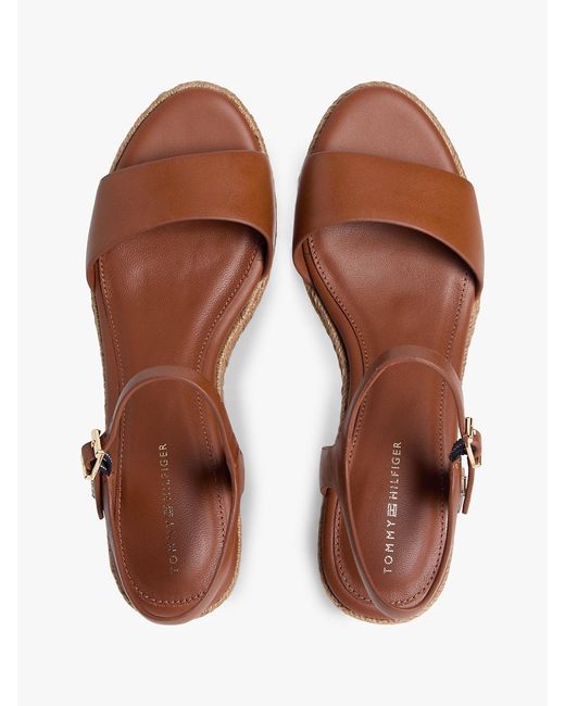 Tommy Hilfiger Multicolor Th Monogram Leather Wedge Espadrilles