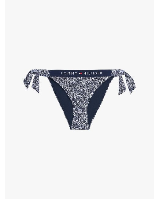 Tommy Hilfiger Blue Original Print Side Tie Bikini Bottoms