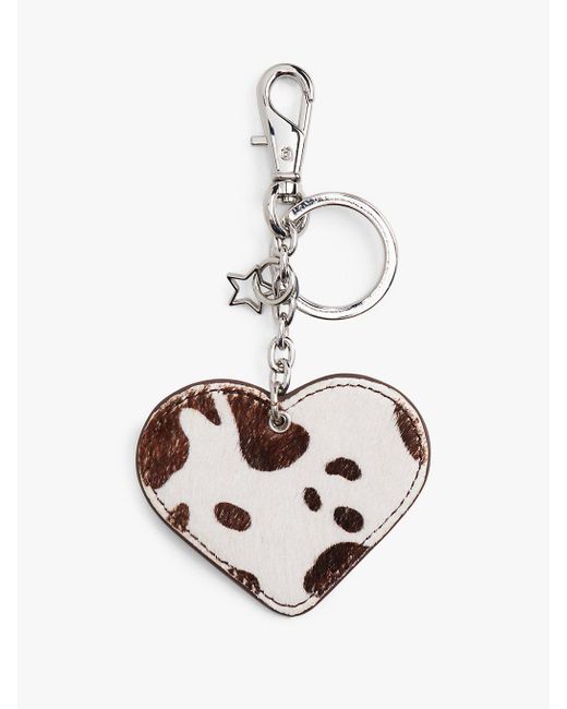 Tommy Hilfiger White Cow Print Plaque Heart Charm