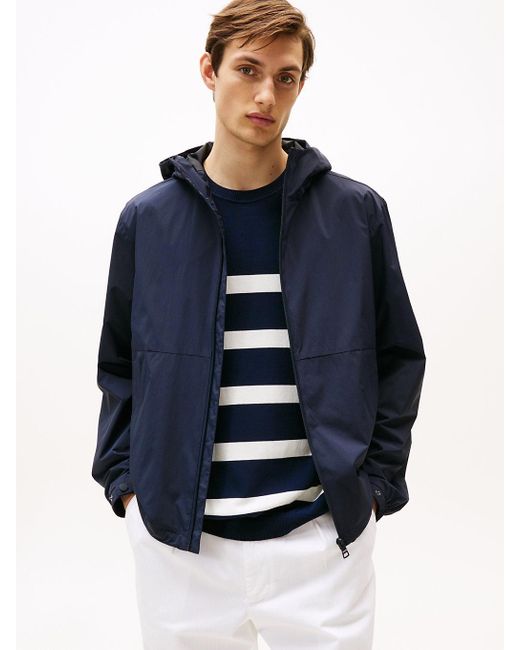 Giacca Con Cappuccio E Patch Logo di Tommy Hilfiger in Blue da Uomo