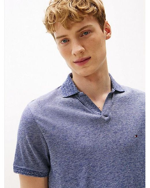 Polo De Corte Regular Con Lino Tommy Hilfiger de hombre de color Blue