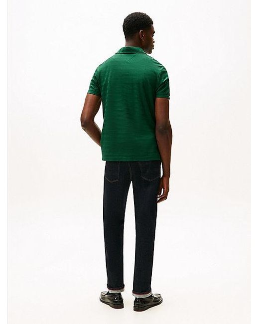 Tommy Hilfiger Regular Poloshirt Van Visgraat-Jacquard in het Green voor heren