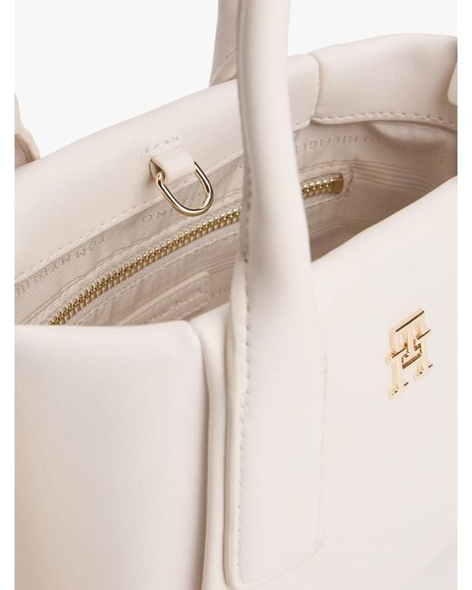 Tommy Hilfiger Natural Essential Metallic Logo Crossbody Tote Bag
