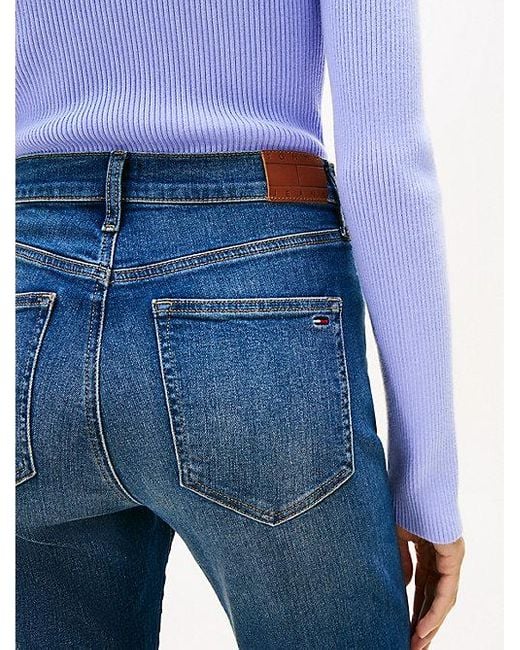 Vaqueros Sylvia Acampanados De Corte Skinny Y Talle Alto Tommy Hilfiger de color Blue