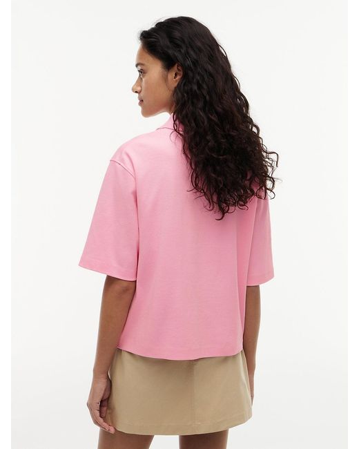 Tommy Hilfiger Pink Relaxed Fit Interlock Knit Polo Shirt