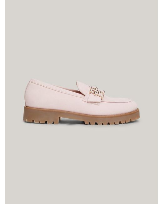 Tommy Hilfiger Pink Nubuck Leather Cleat Boat Shoes
