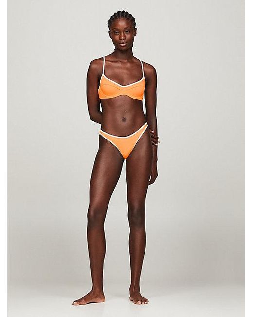 Tommy Hilfiger Essential Balconette-bikinitop Met Bies in het Orange