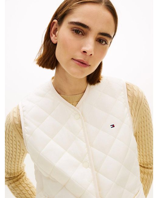 Tommy Hilfiger Natural Shiny Lightweight Padded Quilted Gilet