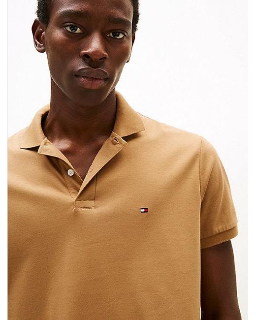 Tommy Hilfiger Regular Fit Polo Met Geborduurde Vlag in het Brown voor heren