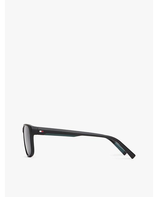 Tommy Hilfiger Black Flag Rectangular Sunglasses for men