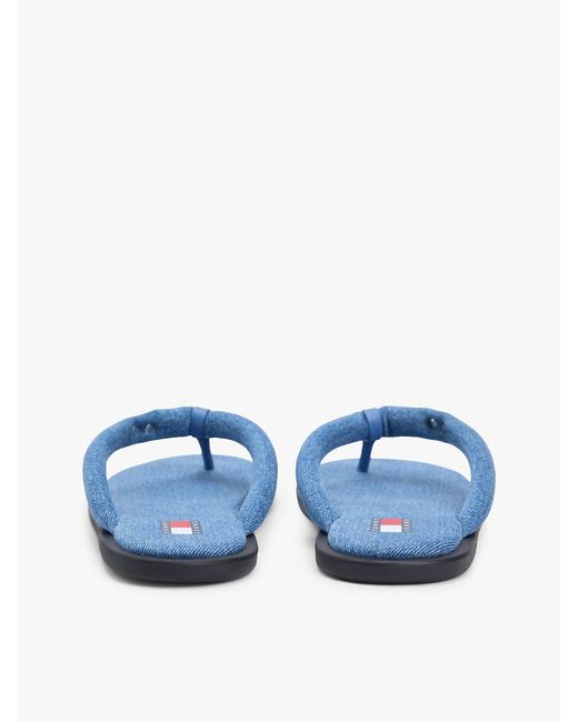 Tommy Hilfiger Blue Padded Strap Flip-Flops