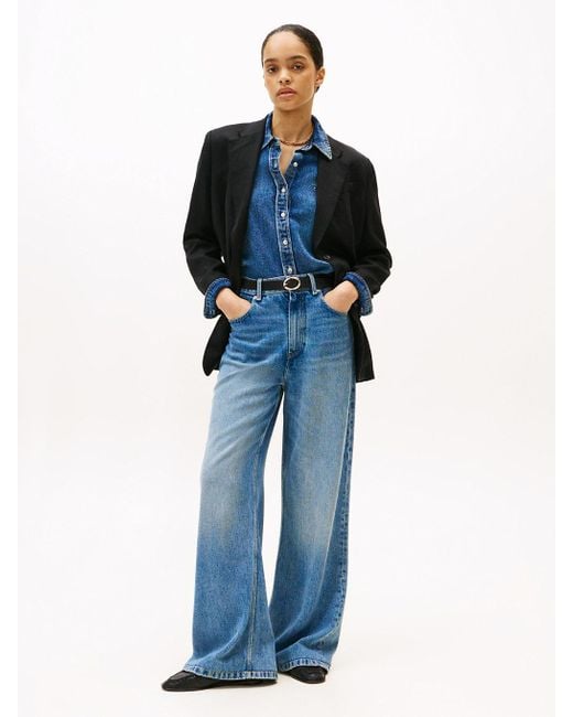 Blazer Monopetto Relaxed Fit di Tommy Hilfiger in Blue