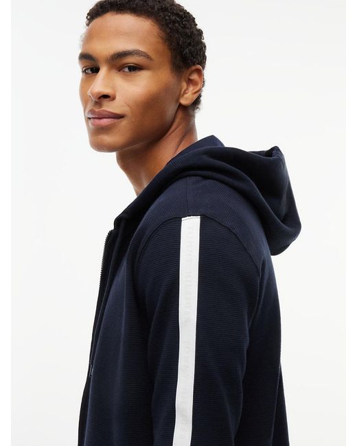 Tommy Hilfiger Blue Th Established Zip-thru Lounge Hoody for men