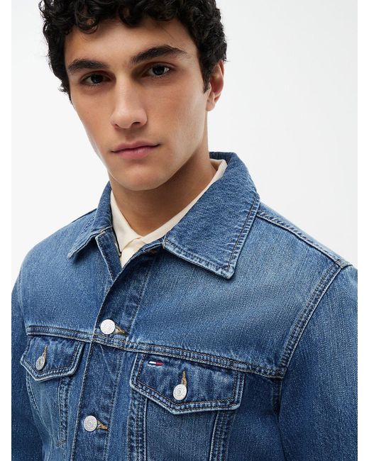 Tommy Hilfiger Blue Ryan Faded Denim Trucker Jacket for men