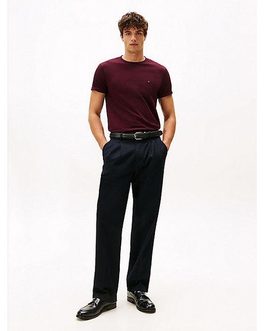 Tommy Hilfiger T-Shirt Met Ronde Hals En Geborduurde Vlag in het Multicolor voor heren