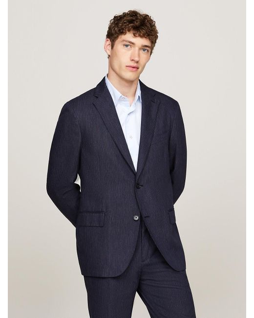 Tommy Hilfiger Blue Micro Pinstripe Single Breasted Two-piece Suit for men