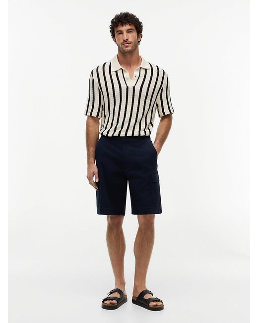 Tommy Hilfiger Blue Twill Relaxed Cargo Shorts for men