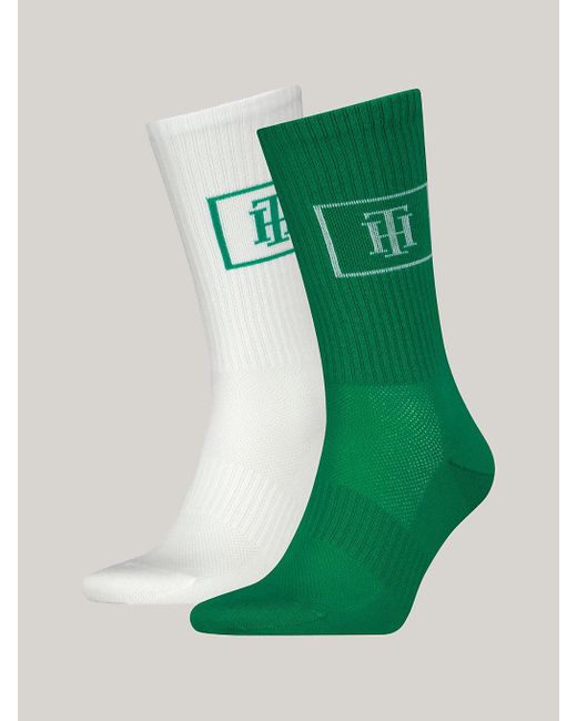 Tommy Hilfiger Green 2-pack Th Monogram Mesh Panel Socks for men