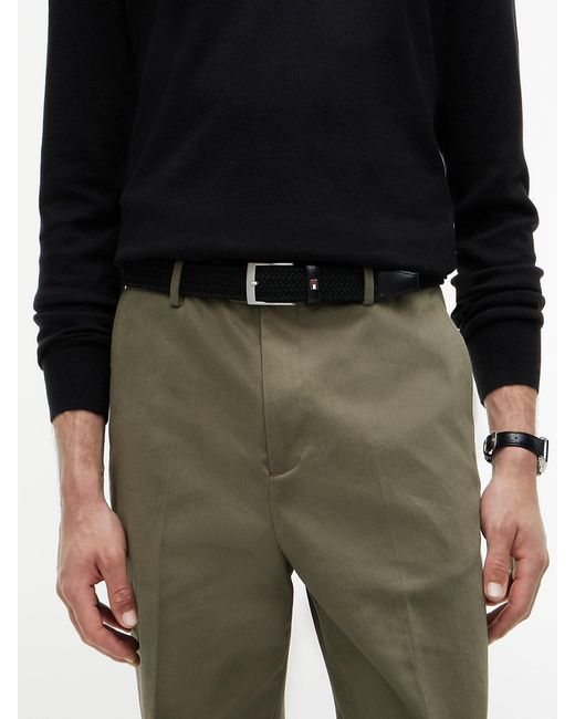 Cintura Adan Con Cinghia Elastica Intrecciata di Tommy Hilfiger in Black da Uomo