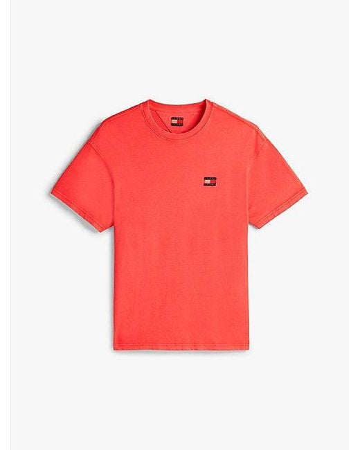 Tommy Hilfiger Relaxed Fit T-Shirt Met Geweven Badge in het Red voor heren