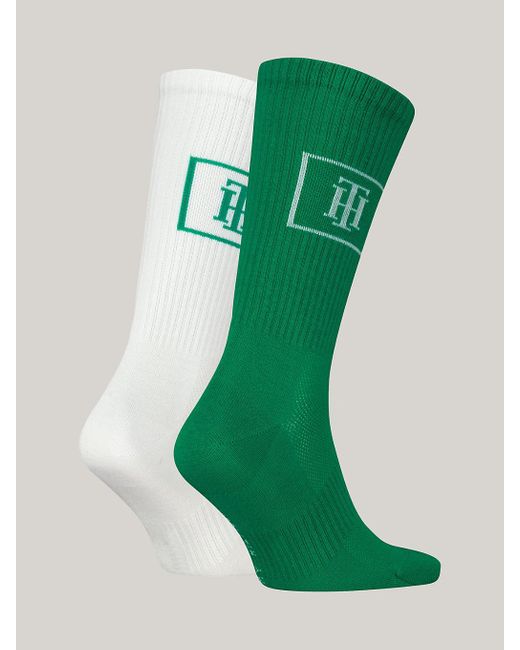 Lot de 2 paires de chaussettes à empiècement en maille Tommy Hilfiger pour homme en coloris Green
