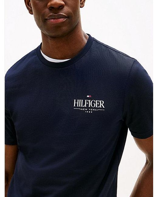 Tommy Hilfiger T-Shirt Met Ronde Hals En Logo in het Blue voor heren