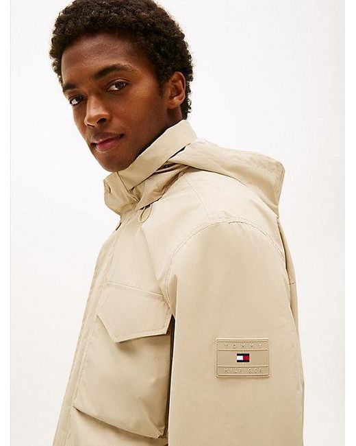 Tommy Hilfiger Field Jacket Met Opvouwbare Capuchon in het Natural voor heren