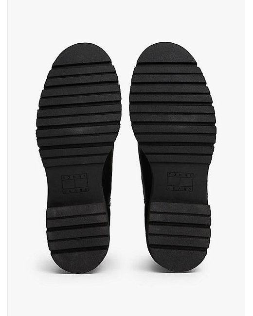 Tommy Hilfiger Leren Chelsea Boot Met Profielzool in het Black