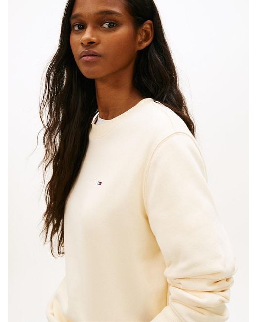 Tommy Hilfiger Natural Brushed Fleece Crew Neck Sweatshirt
