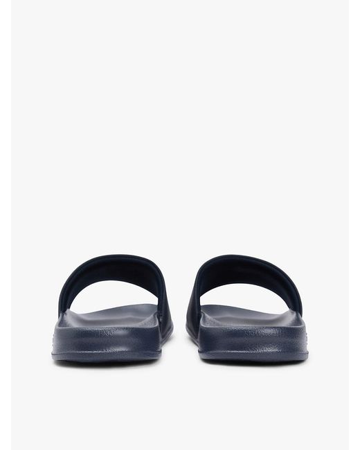 Tommy Hilfiger Blue Logo Textured Pool Slides for men