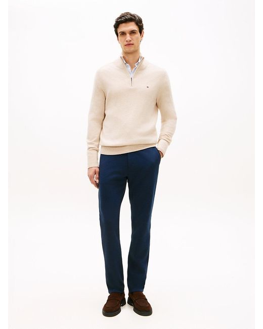 Tommy Hilfiger Blue Harlem Interlock Knit Pique Tapered Leg Trousers for men